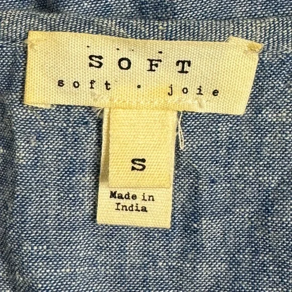 Soft Joie Natali Shift Dress in Chambray/Porcelain Sz S - Picture 10 of 11